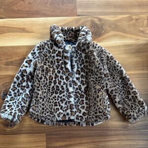 Leopard Print Faux Fur Jacket